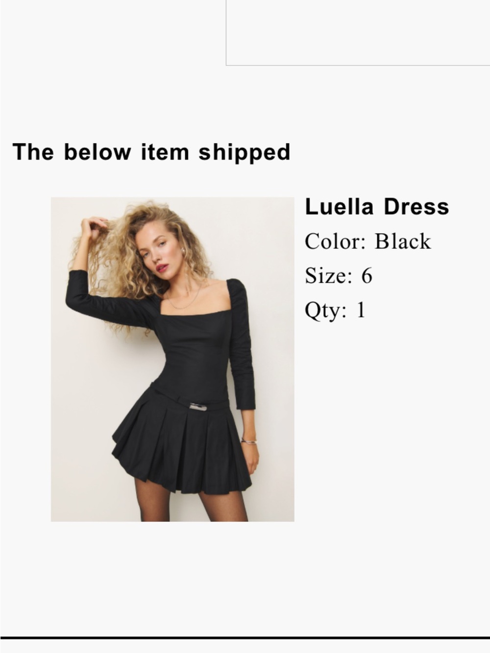 Black Square-Neck Long-Sleeve Dress